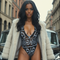 HEED NYC Women's Signature Black & White Tulle Bodysuit